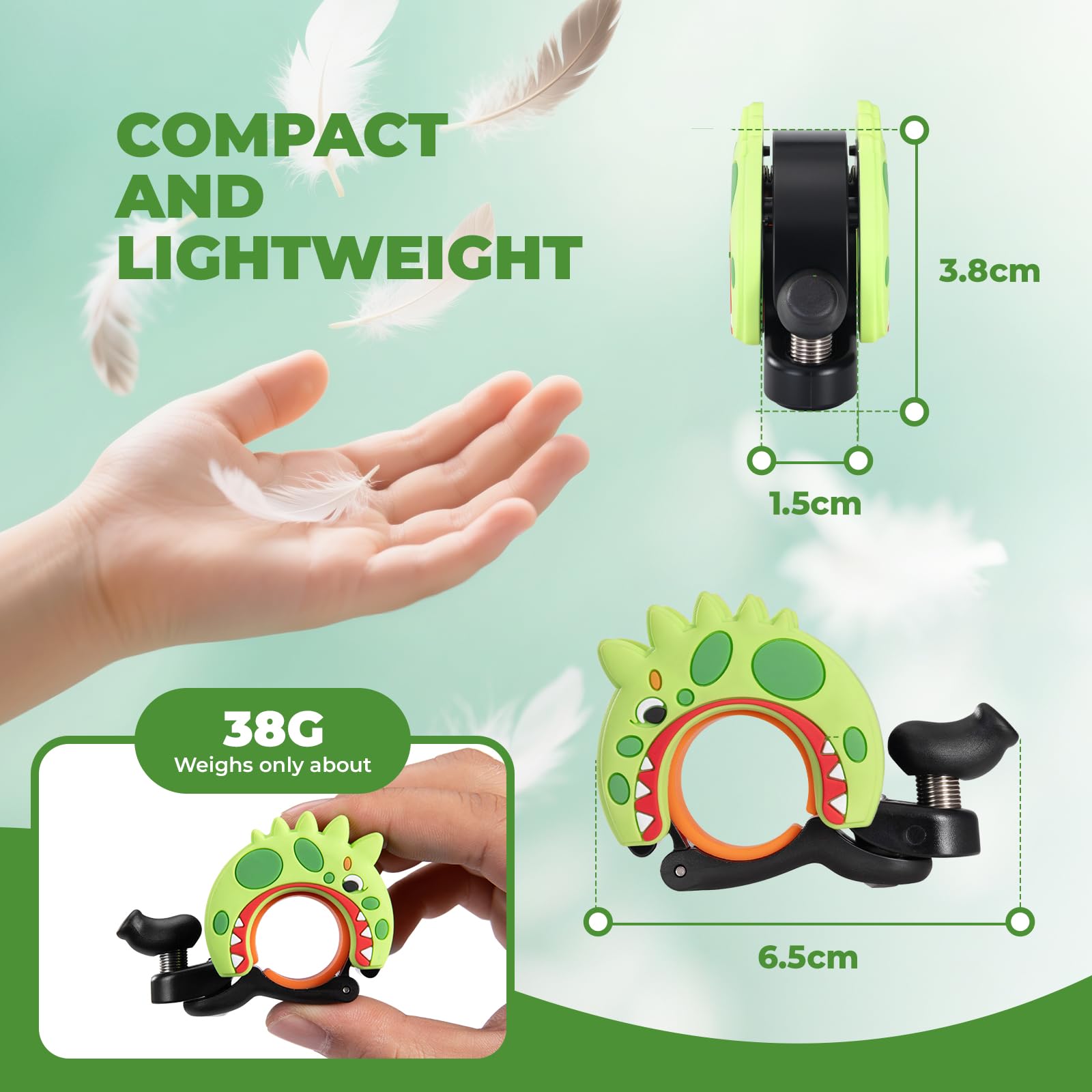 ROCKBROS Bike Bell Aluminum Alloy Bicycle Bell Mountain Bike Bells for Kids Adults with Loud Sound and Fit for 0.87-1in/22-25.4mm Bicycle Handlebars - Image 6