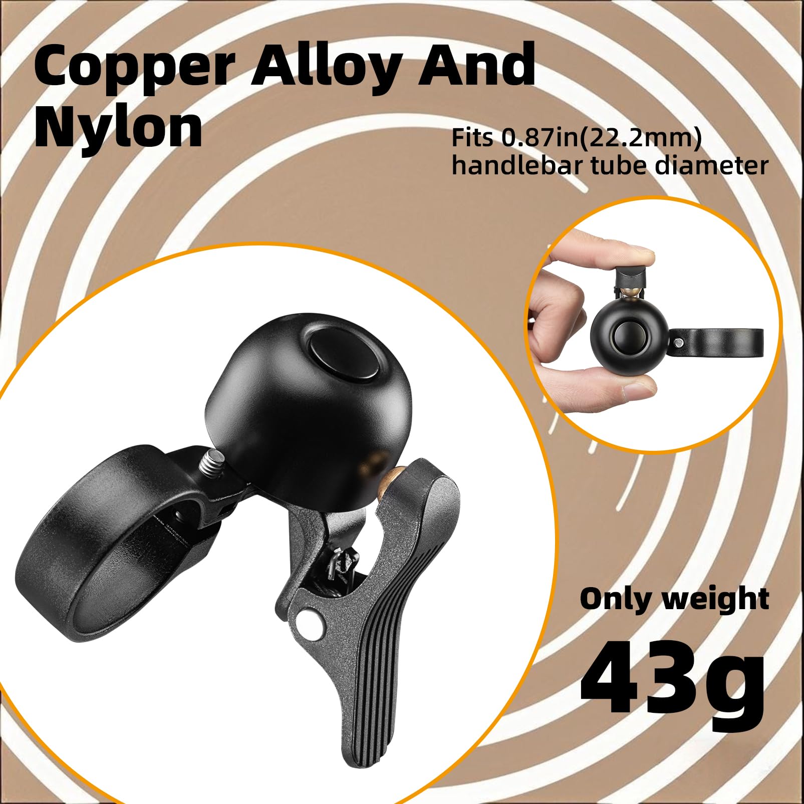 ROCKBROS Bike Bell Classic Bicycle Bell Road Bike Bells for Adults with Loud Sound and Fit for 1.06-1.18in/27-30mm Bicycle Handlebars - Image 4