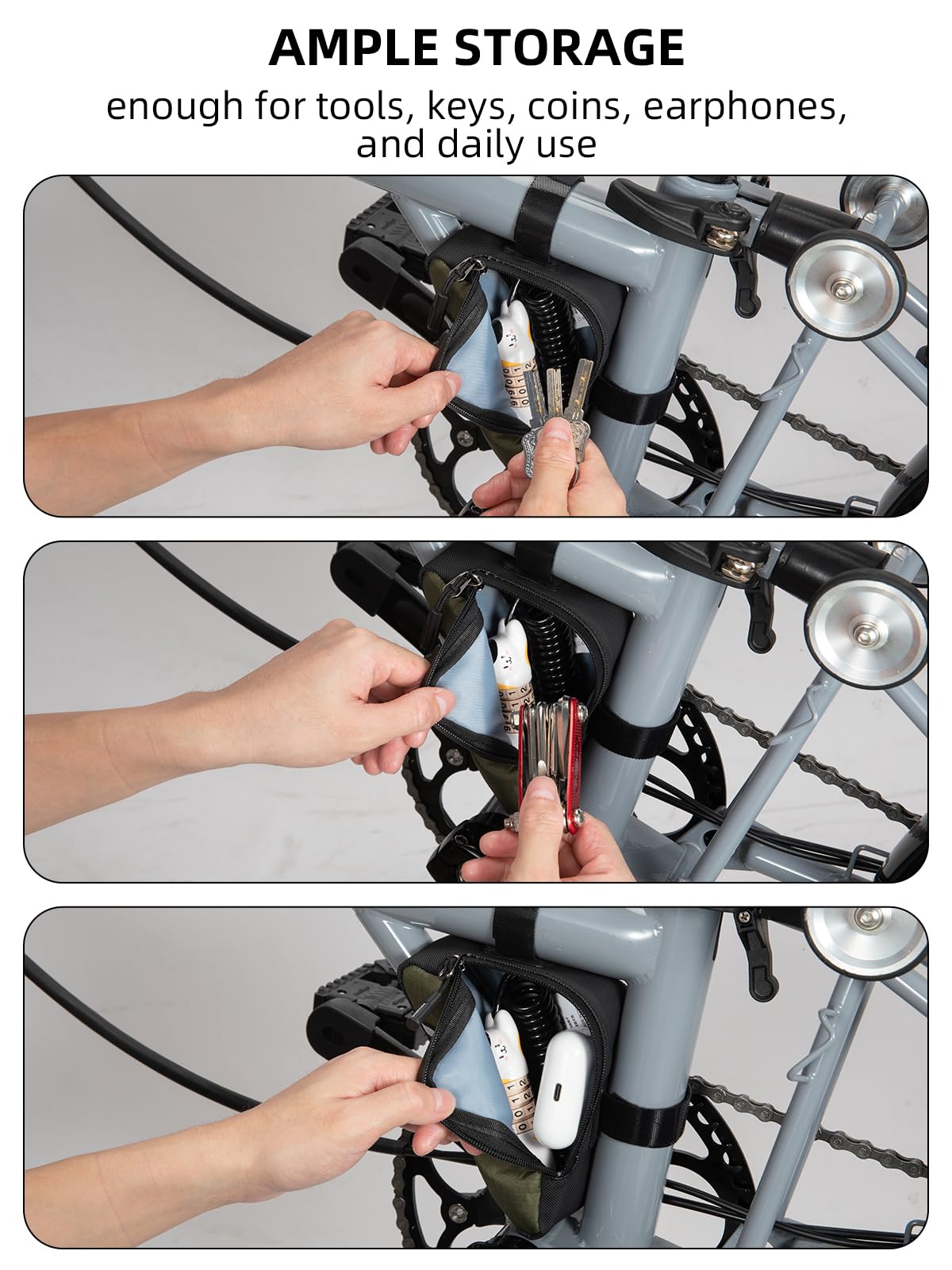 ROCKBROS Bike Frame Pouch Triangle Bag - Waterproof Small Bicycle Bag for Boys, Girls, Men, Women - Road & Folding Bike Accessory - Image 4