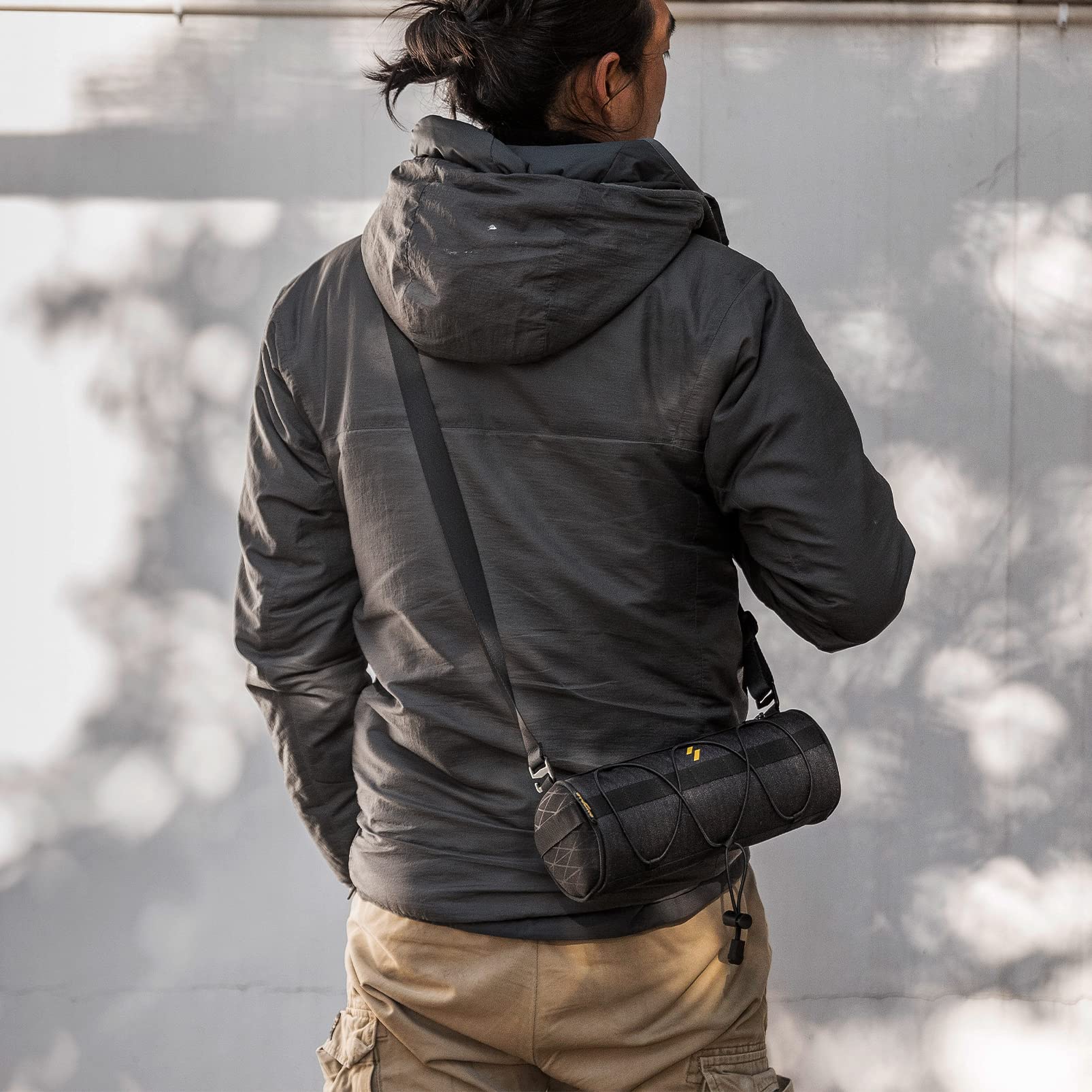 ROCKBROS Bike Handlebar Bag Small Bicycle Handle Bar Bag Handy Front Bike Bags Handlebar Storage Pouch Pack with Shoulder Strap Little Mountain Road Bike Barrel Bag - Image 5