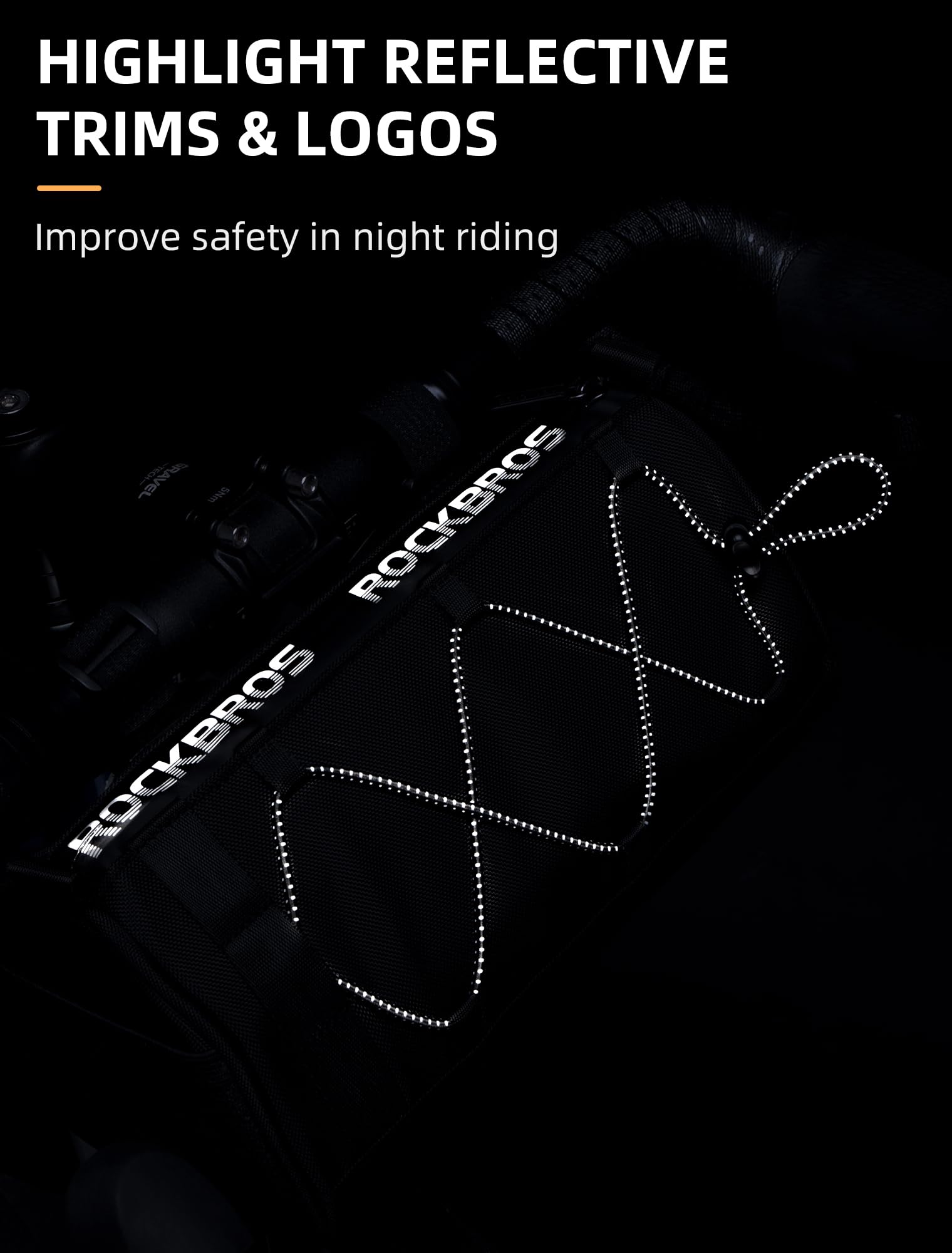 ROCKBROS Bike Handlebar Bag with 1.5L Large Capacity Bike Bag Front Handlebar for Bicycles Reflective Bike Accessory Bags for MTB Road Bikes - Image 4