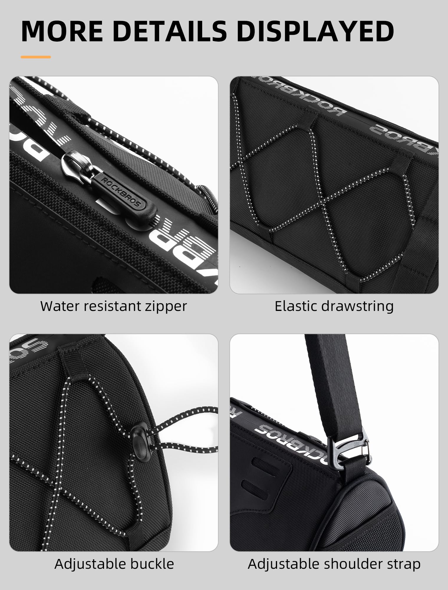 ROCKBROS Bike Handlebar Bag with 1.5L Large Capacity Bike Bag Front Handlebar for Bicycles Reflective Bike Accessory Bags for MTB Road Bikes - Image 7