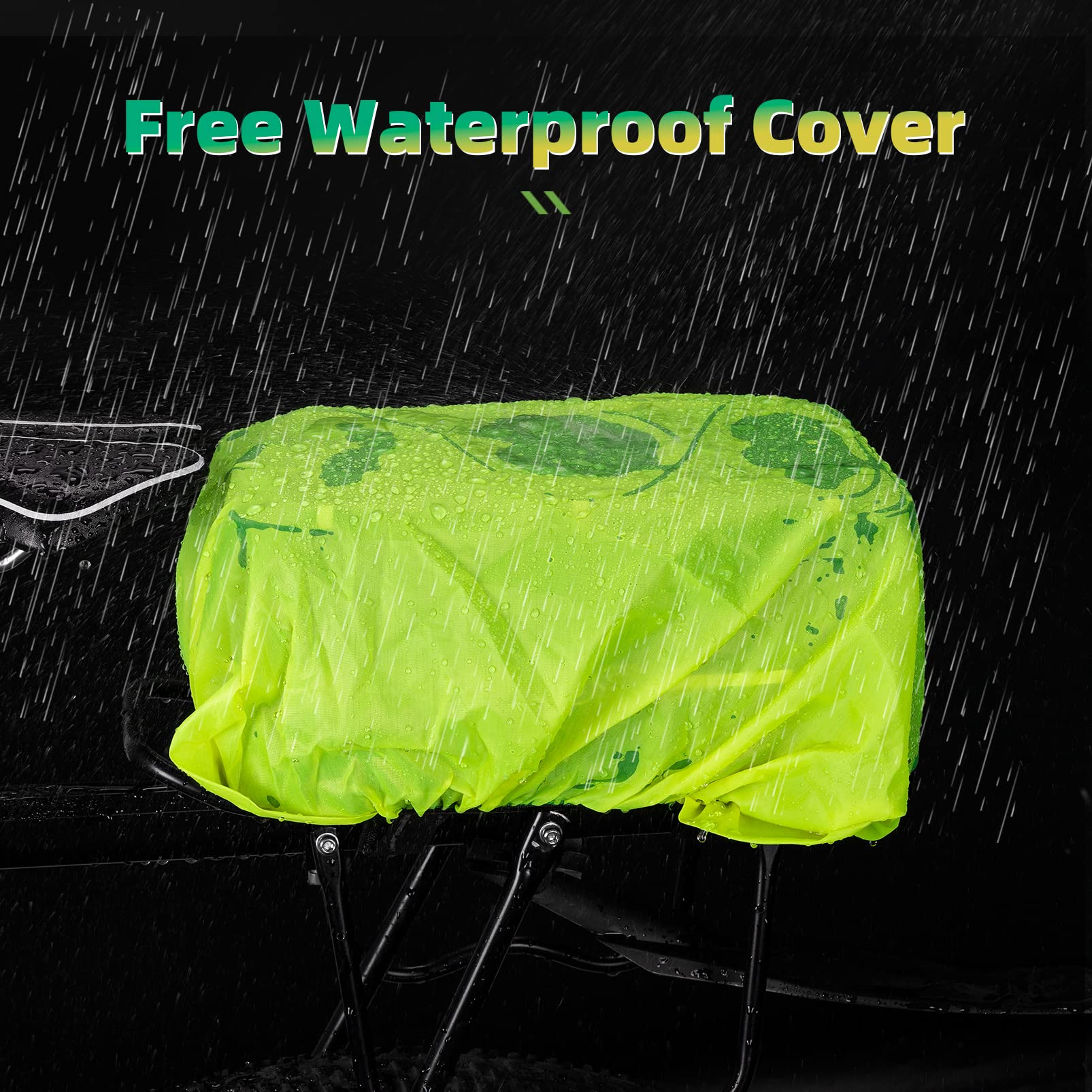 ROCKBROS Bike Rack Bag Bike Trunk Bag Rear Bike Rack Bag for Travel with Rain Cover & Reflective Stripes, 6L(Black) - Image 4