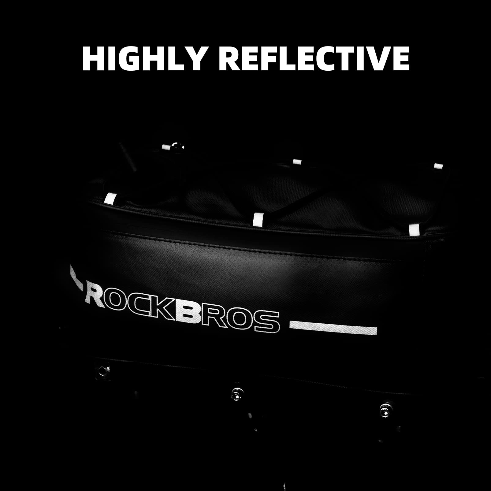 ROCKBROS Bike Rack Bag Bike Trunk Bag Rear Bike Rack Bag for Travel with Rain Cover & Reflective Stripes, 6L(Black) - Image 5