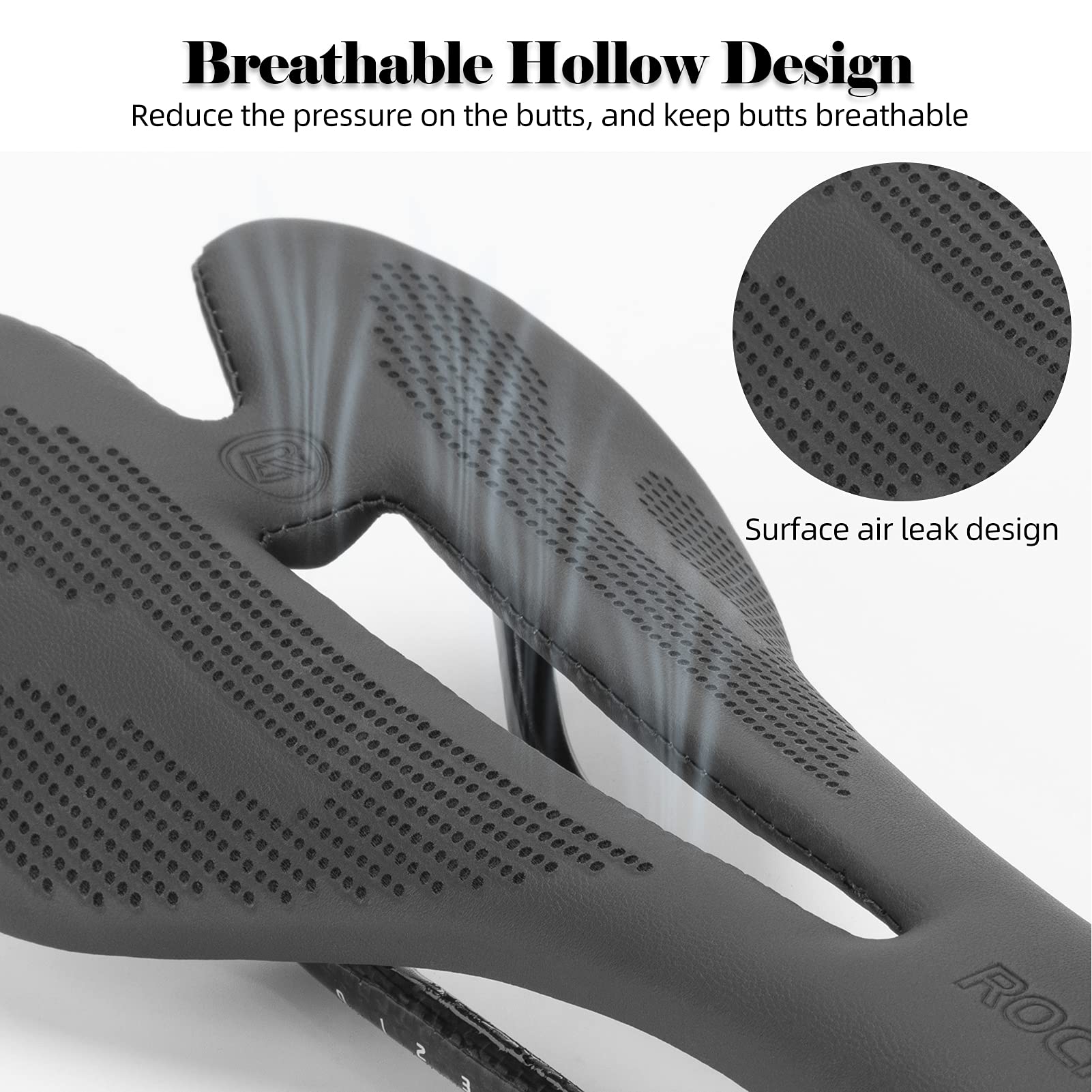 ROCKBROS Bike Seat Lightweight Carbon Fiber Bike Saddle Comfortable Road Bike Seat Bicycle Accessories for Men Women Pneumatic Cycling Saddle Cushion Shock Absorbing for Road MTB Mountain Bikes - Image 3