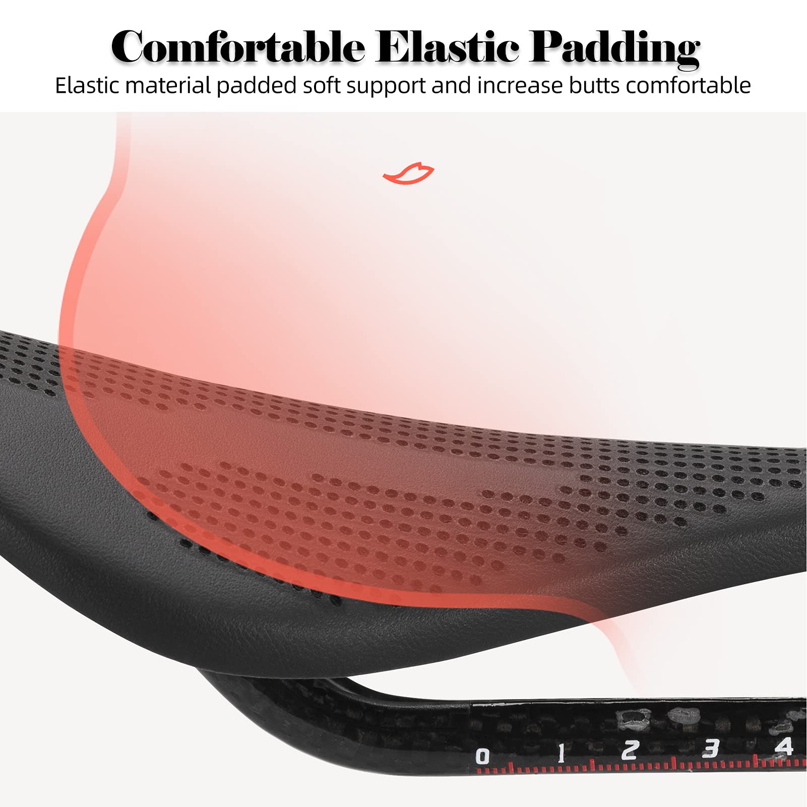 ROCKBROS Bike Seat Lightweight Carbon Fiber Bike Saddle Comfortable Road Bike Seat Bicycle Accessories for Men Women Pneumatic Cycling Saddle Cushion Shock Absorbing for Road MTB Mountain Bikes - Image 5