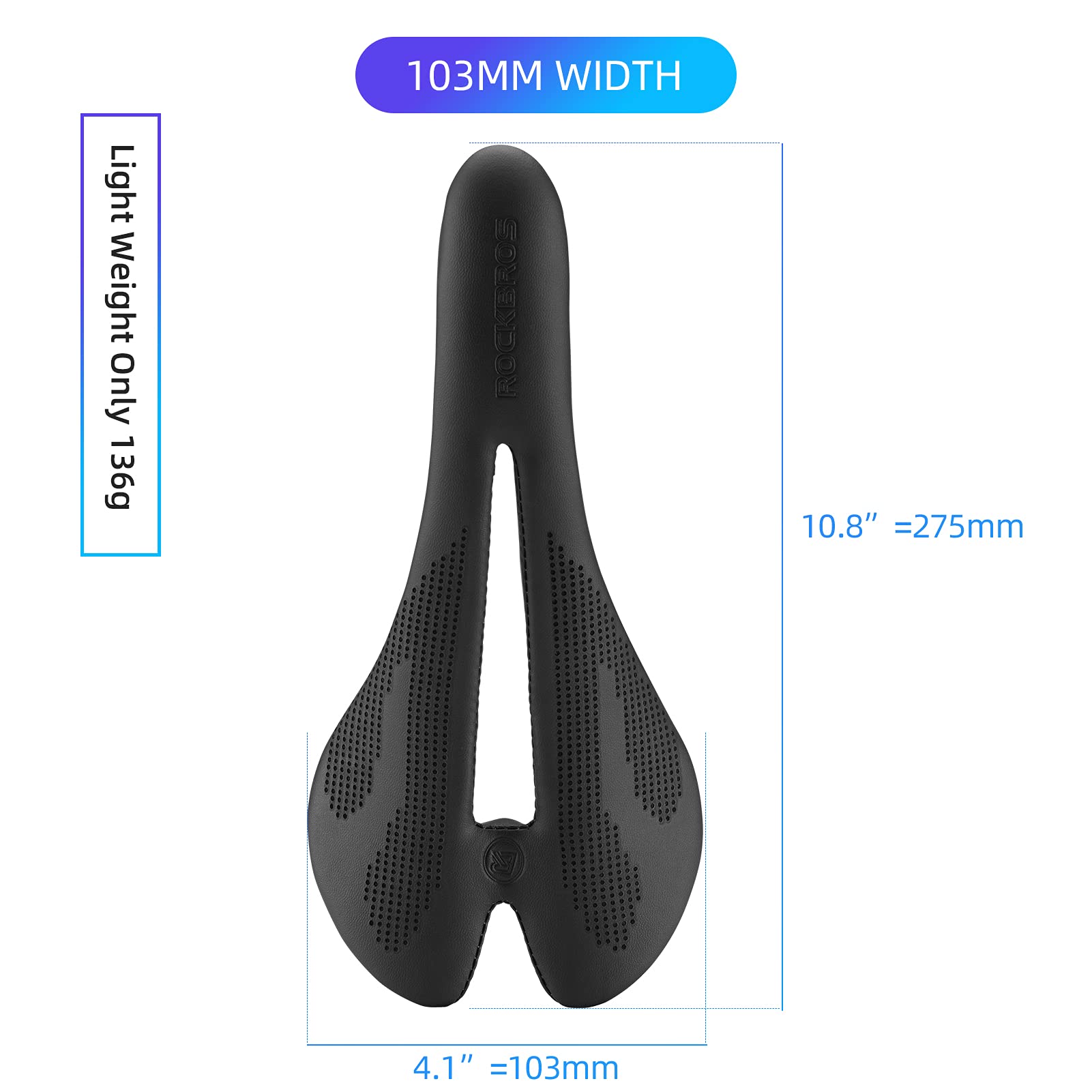 ROCKBROS Bike Seat Lightweight Carbon Fiber Bike Saddle Comfortable Road Bike Seat Bicycle Accessories for Men Women Pneumatic Cycling Saddle Cushion Shock Absorbing for Road MTB Mountain Bikes - Image 6