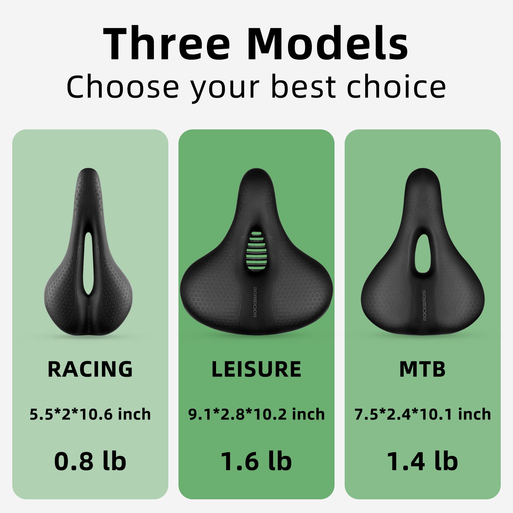 ROCKBROS Bike Seat Memory Foam Bike Saddle Comfortable Waterproof for City MTB Racing Bikes - Image 7