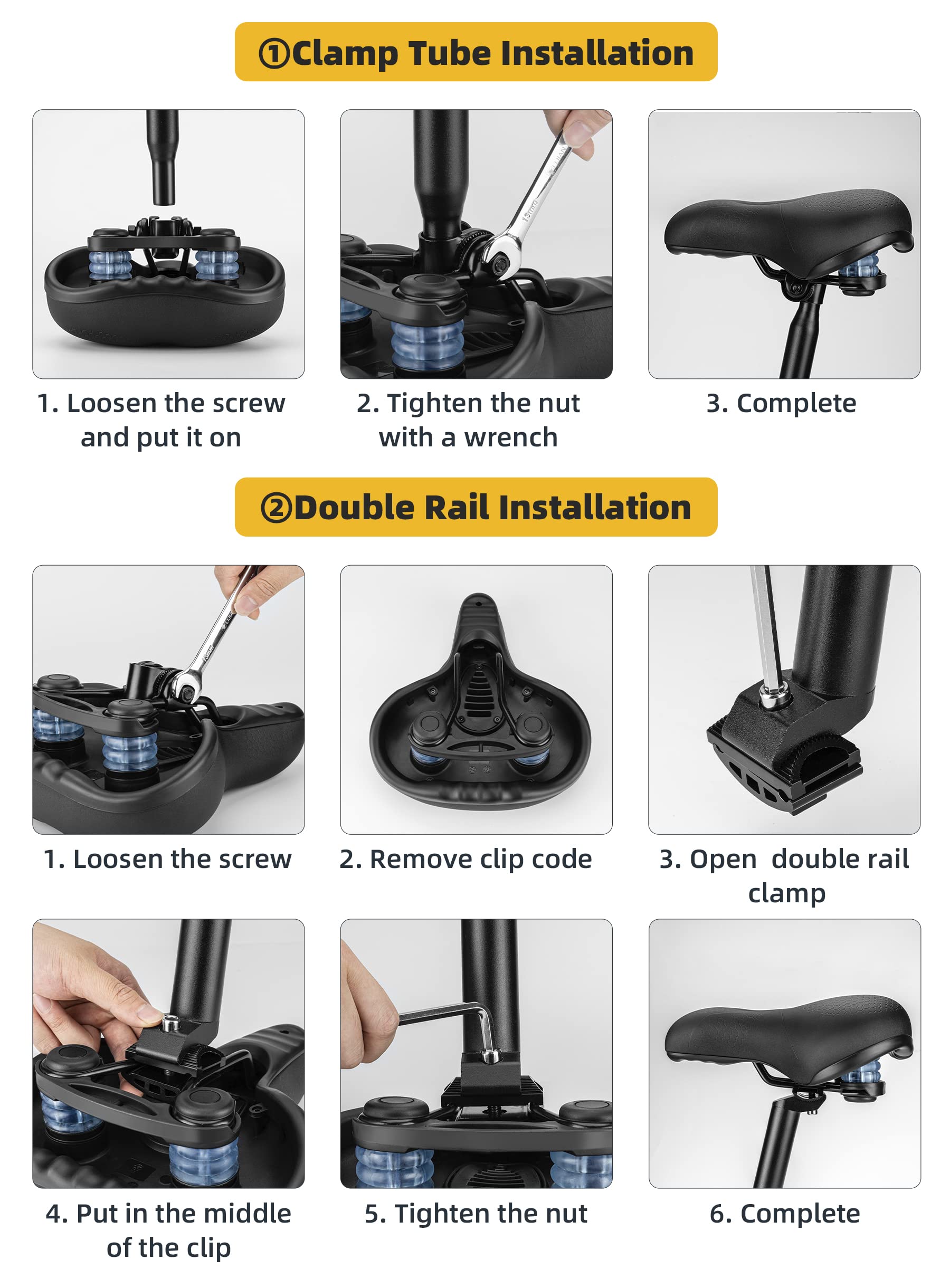 ROCKBROS Bike Seat Memory Foam Bike Saddle Comfortable Waterproof for City MTB Racing Bikes - Image 8