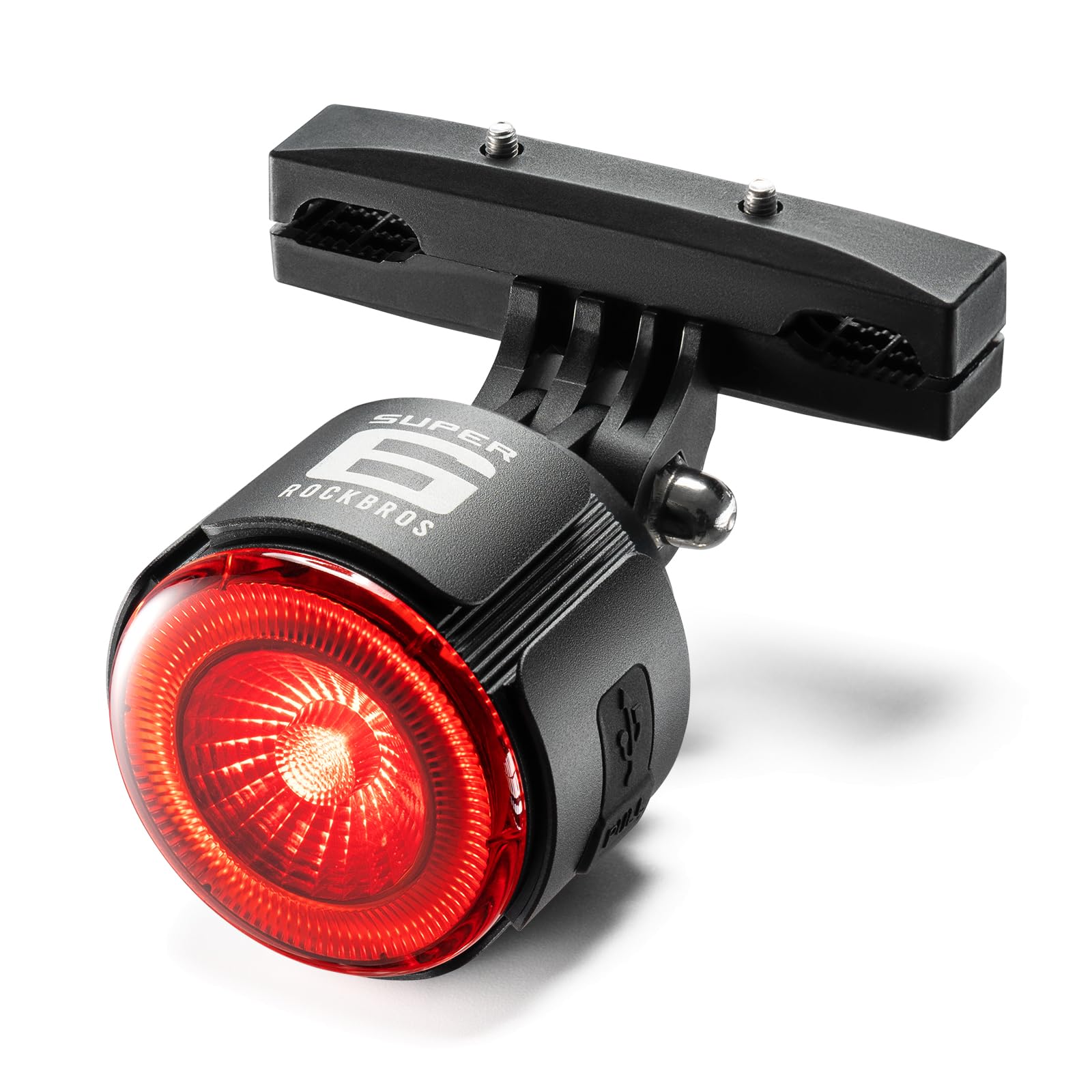 ROCKBROS Bike Taillight Smart Tag, Adjustable Angle & Dual Mounting Bicycle Rear Lights, Powerful Beads with Tunnel Optical Design, Type-C 420mAh Battery for Cycling Road to Sky Luxury Series - Image 8