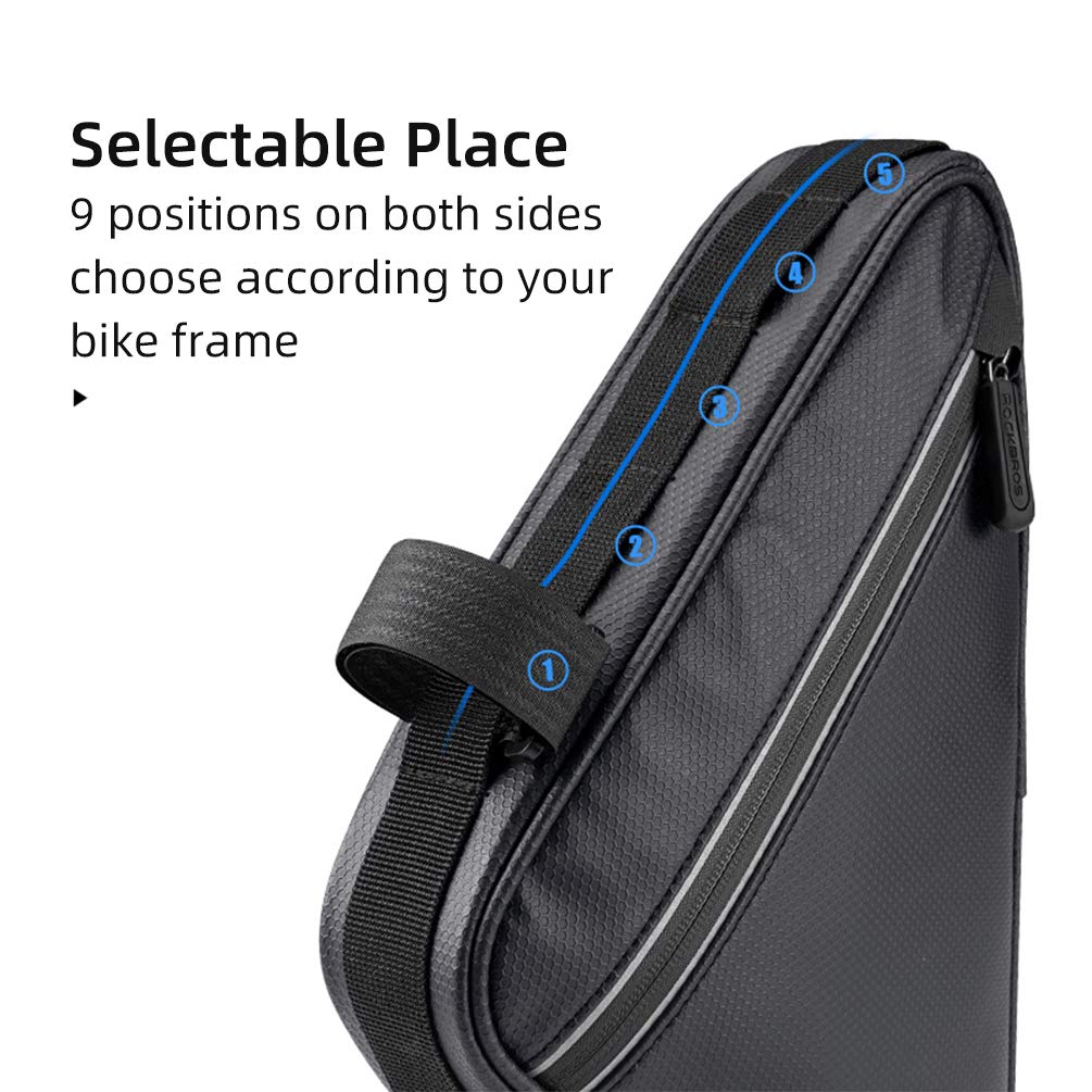 ROCKBROS Bike Triangle Frame Bag, Bike Triangle Bag, with Two Side Pockets, 1.5L - Image 4