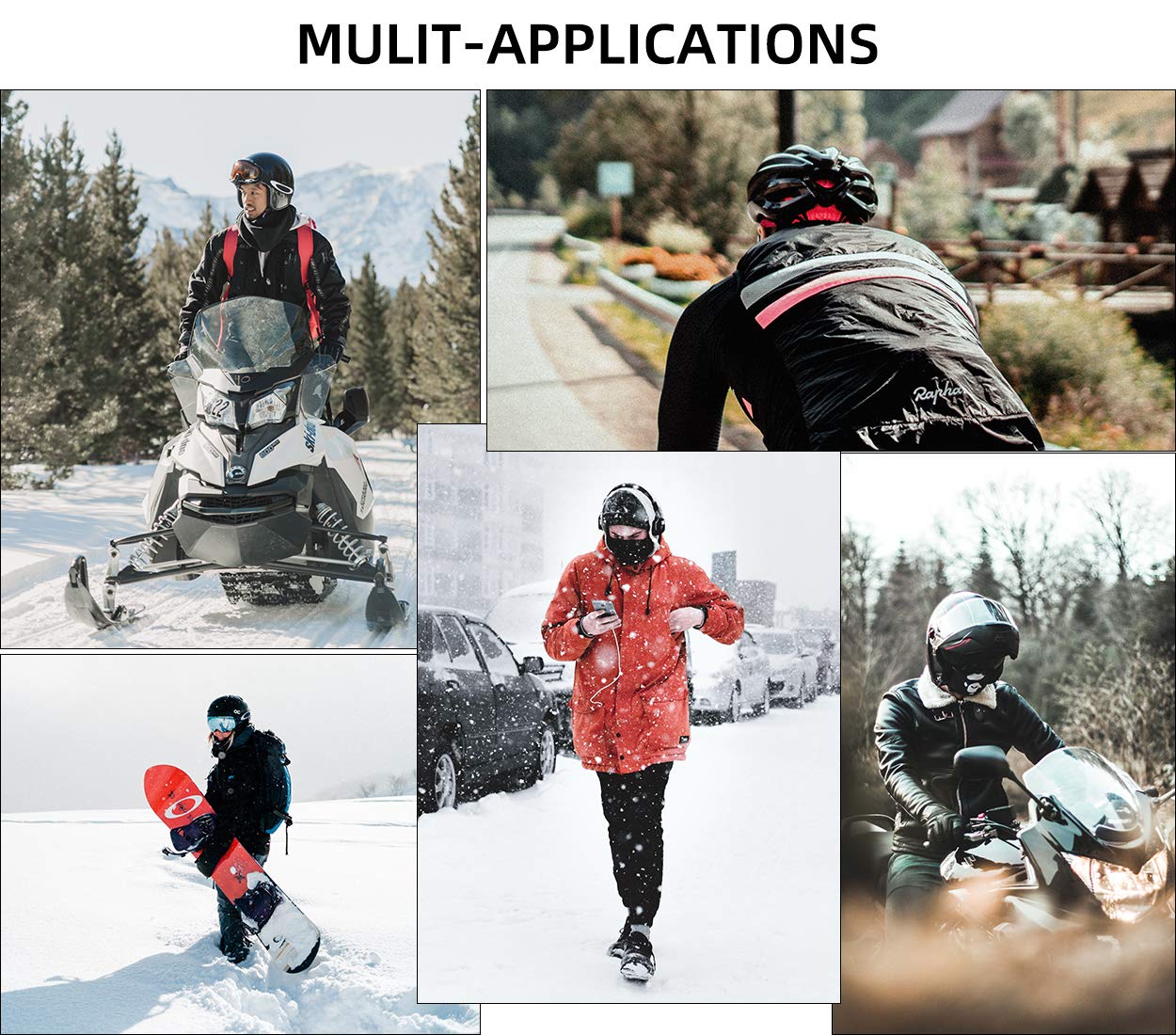 ROCKBROS Cold Weather Balaclava Ski Mask for Men Windproof Thermal Winter Scarf Mask Women Neck Warmer Hood for Cycling - Image 6