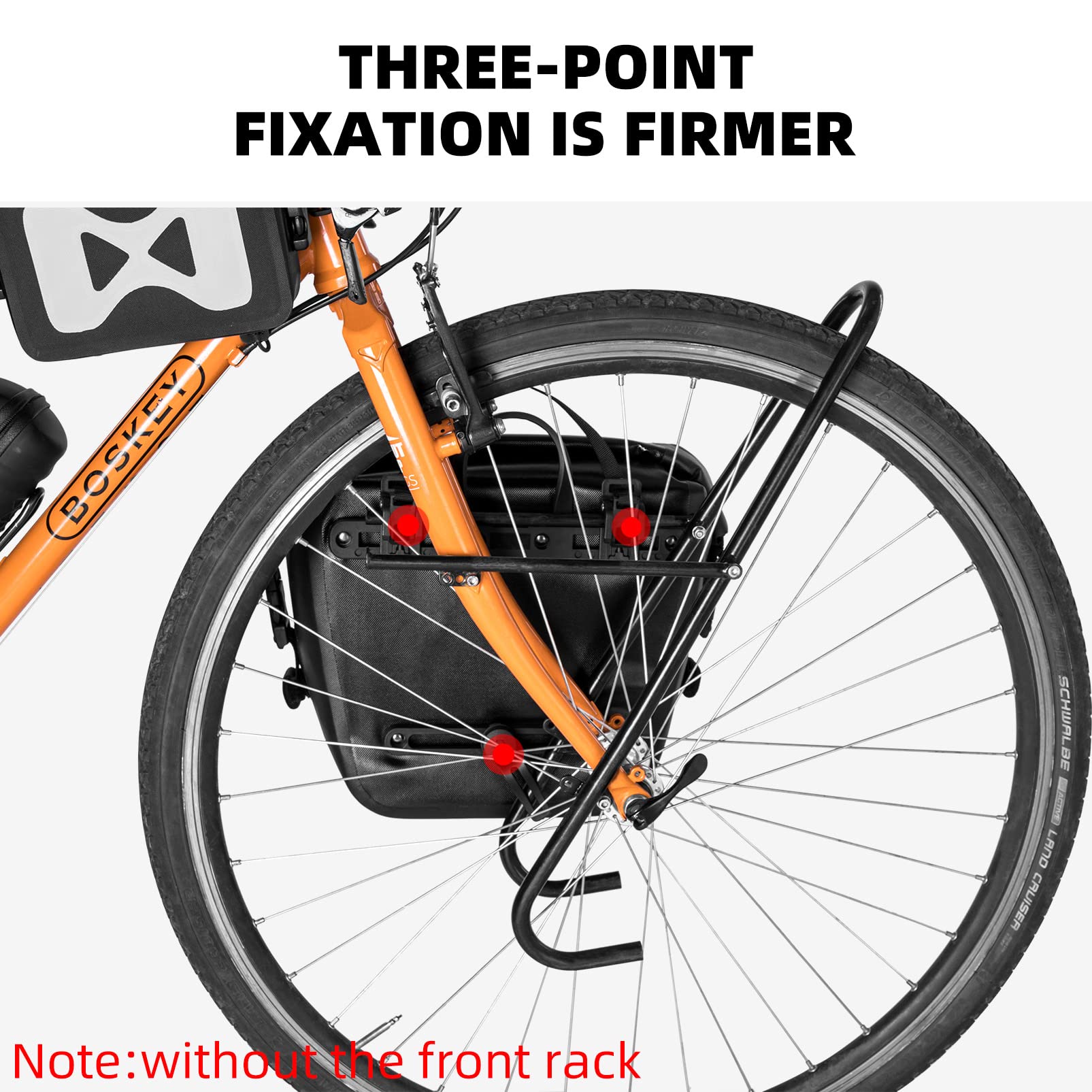 ROCKBROS Front Roller Panniers Bag Front Rack Bike Bag Sturdy Shelf Package with Carrying Handle & Free Shoulder Strap for Touring Picnic Commuting 1 Pair - Image 4