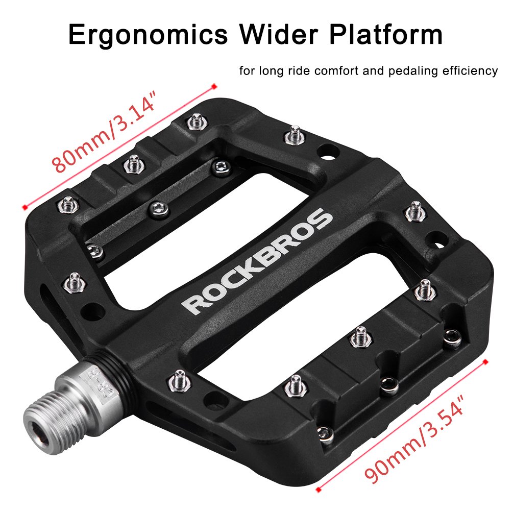 ROCKBROS MTB Pedals Mountain Bike Pedals Lightweight Nylon Fiber Bicycle Platform Pedals for BMX MTB 9/16" - Image 5
