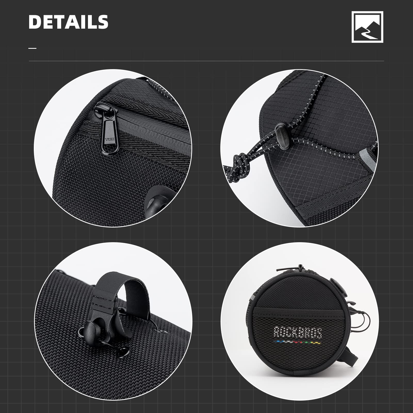 ROCKBROS ROAD TO SKY Bike Handlebar Bag Bicycle Front Bag Bag Storage Bag Lightweight & Sturdy Bicycle Handlebar bag for Road Mountain Bike 2L,Black - Image 4