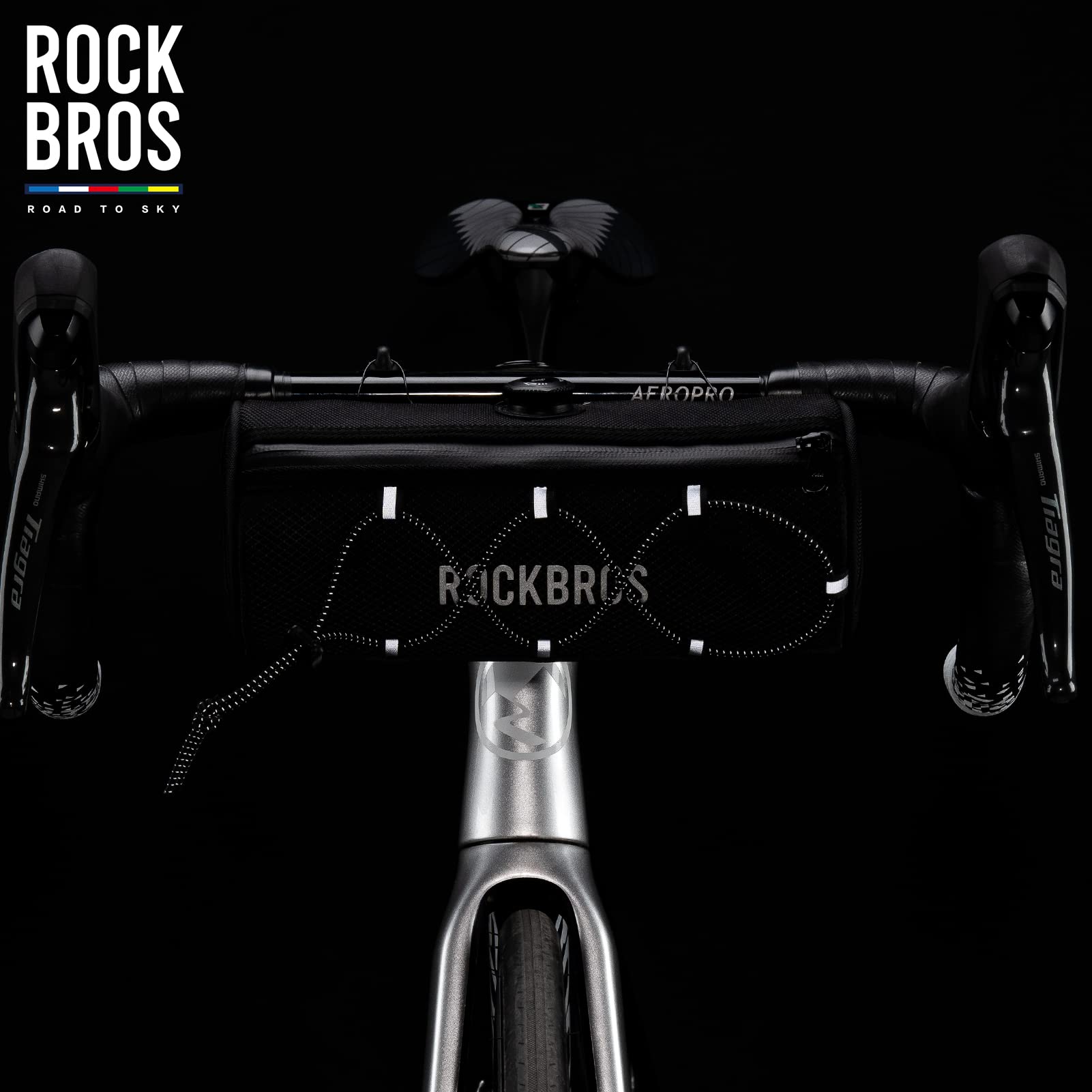 ROCKBROS ROAD TO SKY Bike Handlebar Bag Bicycle Front Bag Bag Storage Bag Lightweight & Sturdy Bicycle Handlebar bag for Road Mountain Bike 2L,Black - Image 6